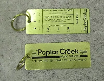 2 Poplar Creek Music Theater / Schaumburg IL Marriott Hotel Key Chain Fob 1980's • $29.95
