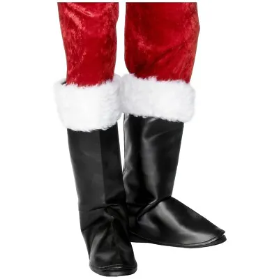 Santa Claus Boot Tops Covers Faux Fur Trim Christmas Fancy Dress Costume Acsry • $19.09