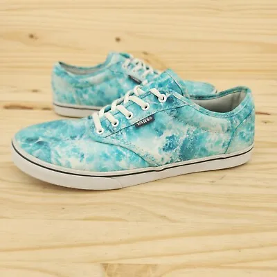 Vans Atwood Women's Shoes 8.5 Aqua Blue Tie Dye Sneakers Athletic Skate Sneakers • $29.94