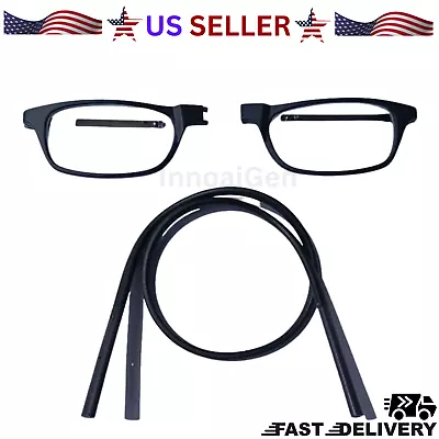 Hanging Folding Magnetic Reading Eyeglasses Glasses Front Click Connect Neck • $11.99