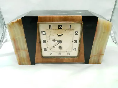 Vintage Solid Marble Art Deco Mantel Clock (for Repair) • $125