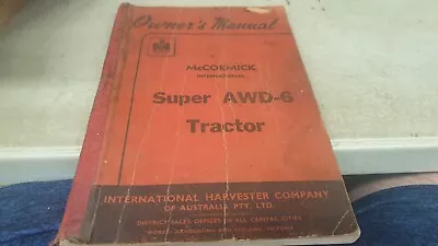 1954 McCormick International SUPER AWD-6 Tractor Original Owners Manual  • $55