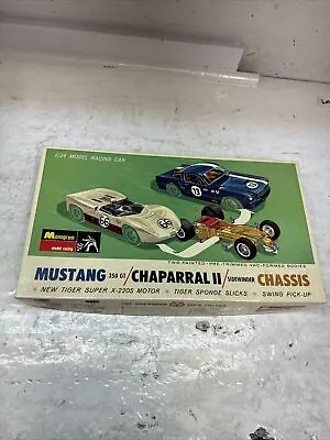 Monogram Mustang GT350/Chaparral II Dual 1/24 Scale Slot Car Kit NIB 1966 • $275