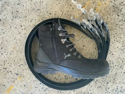 $224.99 • Buy PUMA Conquest ZIPsider BLACK630737 Work Boots +FREE 5 Black Leather Belt Size34 