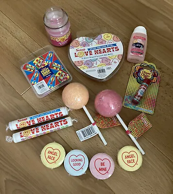 Swizzels Love Hearts Chupa Chups Bath Fizzers Wax Melts Candle Lip Balm Bundle • £12.50