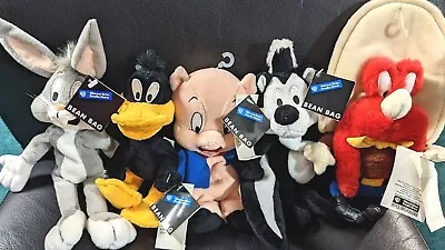 Lot Of 5 Vintage 1998 Warner Bros. Studio Store Bean Bag Plush- New With Tags!! • $39.50