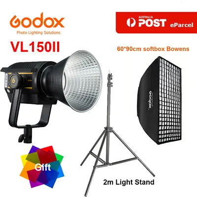 Godox VL150II LED Video Light Bowens With 60*90cm Softbox Grid+2m Light Stand • $571.50