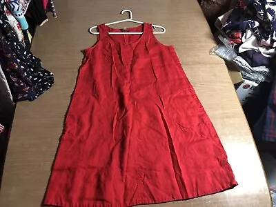 J Jill Red Sleeveless Dress Size M Medium 100% Linen • $20.99