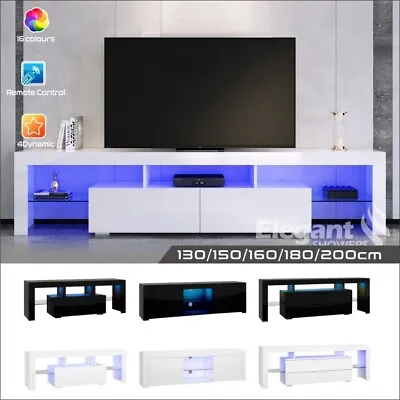 $145.99 • Buy TV Cabinet Entertainment Unit Stand RGB LED Gloss Furniture 130/150/160/180/200