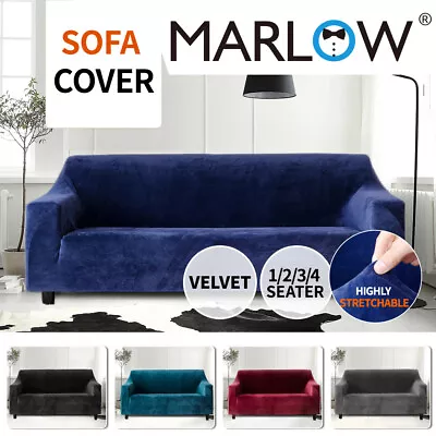 Marlow Stretch Sofa Cover Couch Lounge Slipcover Protector 1 2 3 4 Seater Plush • $25.99
