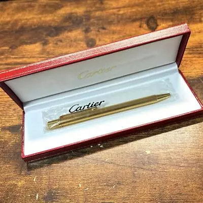 H257 Cartier Must De Cartier Gold Ballpoint Pen Stripe 115 • $377.38