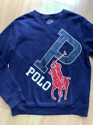 £4.99 • Buy Polo Ralph Lauren Boys Navy Blue Sweatshirt Size L (14-16) 160cm VGC