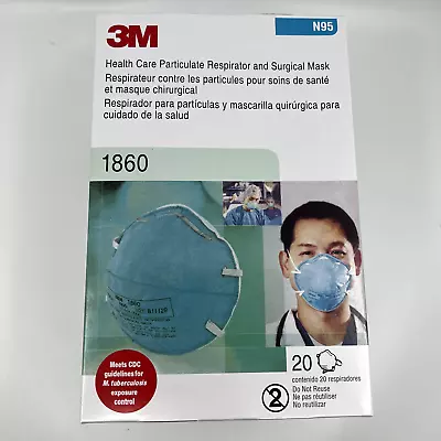 New 3M 1860 N95 Surgical Particulate Respirator Face Masks Box Of 20 Exp. 2025 • $14.99