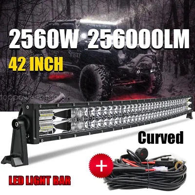 42 Inch LED Light Bar Dual Row Curved Combo Beam Offroad Driving Work Truck 40  • $168.99