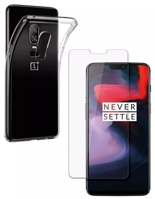 For ONEPLUS 6 CLEAR CASE + TEMPERED GLASS SCREEN PROTECTOR SHOCKPROOF COVER 1+6 • $9.69