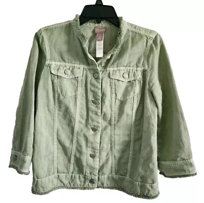 Chico's 0 (S-6)Sage Green Jacket  Decoratifs Sleeve  • $39.99