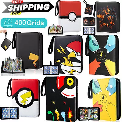 50 Pages Premium Pocket ZIP Card Binder/Folder Pokemon 400 Cards Album Collector • £4.89