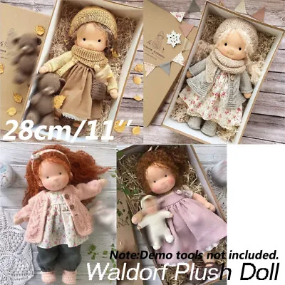  28cm 11'' Waldorf Plush Doll Handmade Cotton Play Toy Girl Birthday Gift New • £23.95
