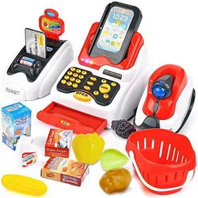£29.99 • Buy BUYGER Childrens Shopping Toy Till Cash Register Toy With Scanner, Play Food