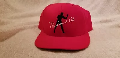 MUHAMMAD ALI - New Old Stock Snap Back Autograph Style Vintage Hat - RED • $99.99