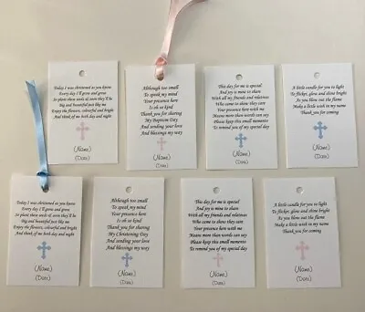 £4.90 • Buy Favour Tags/Labels Christening/Baptism/Naming Choice Of 3 Poems Without Ribbon