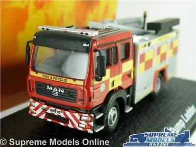 £17.99 • Buy Man Model Fire Engine Pump Ladder 1:76 Scale Atlas Oxford Red Appliance K8