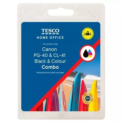 Tesco Brand Canon PG-40 Black & CL-41 Colour Ink Cartridges - RRP £23.00 • £15.99