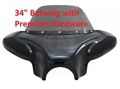 34  Universal Motorcycle Cruiser Fairing Batwing W /windshield +Premium Hardware • $169