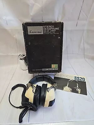 Sansui 2 Way 4 Speaker SS-20 Dual Tone Volume Control  Vintage Stereo Headphones • $25