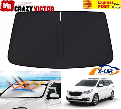 Windshield Sun Shade For Kia Carnival 2015-2020 Foldable Custom Visor UV Block • $34.95