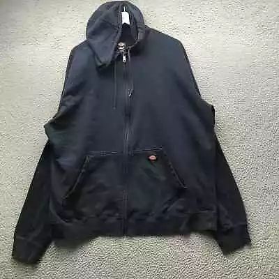 Dickes Sweatshirt Hoodie Jacket Men's 2XLT Long Sleeve Full Zip Pocket Logo Navy • $24.99