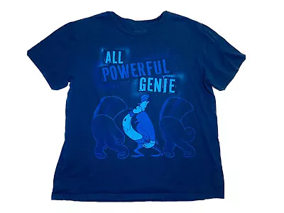 Disney Store Men's Aladdin 'All Powerful Genie' Blue Shirt; Size L • $20.70