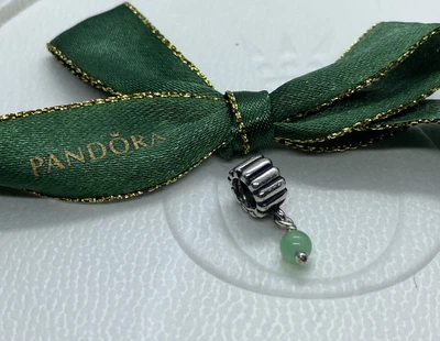 $35 • Buy PANDORA Silver And Pale Green/Chrysoprase Dangle Drop Charm - 790166 Authentic
