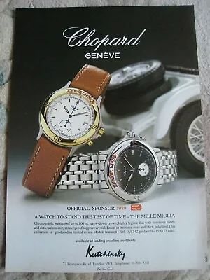£1.99 • Buy Chopard Geneve Watch 1000 Mille Miglia Sponsor 1989 Poster Advert Appr A4 File 9