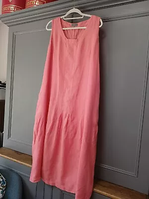 Sahara Coral Linen Sundress Size Large With 48  Chest • £0.99
