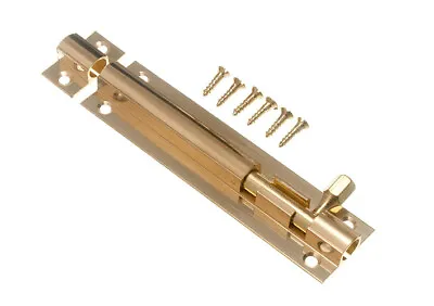 5 X Door Bolts Brass Privacy Latch Sliding Catch + Keeper 4 Inch 100mm - NEW One • $74.10