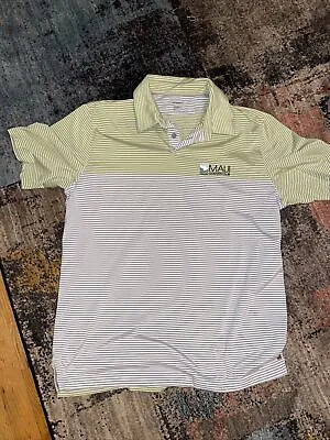 🔥 Maui Country Club Polo ASHWORTH Men’s Large Golf Stripes Embroidered • $19