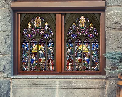 3D Church Believers A433152 Window Film Print Sticker Cling Stained Glass UV Zoe • $29.99