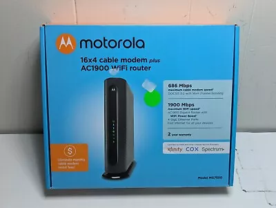 Motorola MG7550 Modem AC1900 WiFi Router Combo With Power Boost  • $39