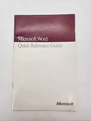 Vintage 1989 Microsoft Word Quick Reference Guide  Macintosh Version 4.0 • $7.50