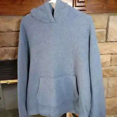 Aeropostale Pullover Hooded Sweater Faux Fur Fleece Blue Size XL • $14.90