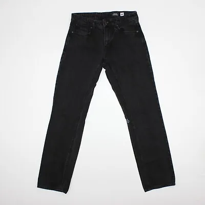 Volcom Solver Mens 28x30 Modern Slim Straight Black Stretch Denim Jeans • $19.99