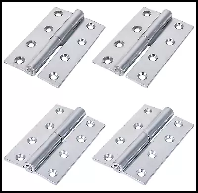 TIMco 101mm X 63mm Lift-Off (457) Internal Handed Door Hinge Pair Zinc Plated • £6