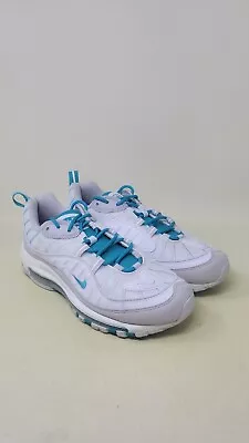 Nike Air Max 98 Men’s Size 7.5 White Teal Nebula Gray 640744-109 • $74.99