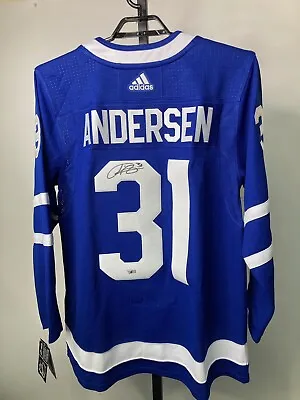 Frederik Andersen Autographed Toronto Maple Leafs Adidas Pro Jersey Fanatics COA • $210.79
