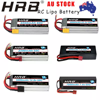 HRB 7.4V 11.1V 14.8V 18.5V 22.2V 2200 4000 5000 6000mAh Lipo Battery 2S-6S Pack • $71