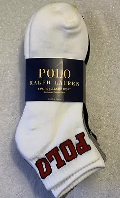 RALPH LAUREN CLASSIC SPORTS SOCKS. 6 Pack. • £19.99