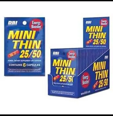 Mini Thin 25/50 25 50 Energy Box 24 PACKS - (144) Pills • $26.57