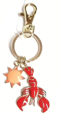J.Crew Factory Lobster And Sun Charm Keychain Bag Charm Red Orange Goldtone NWT • $29