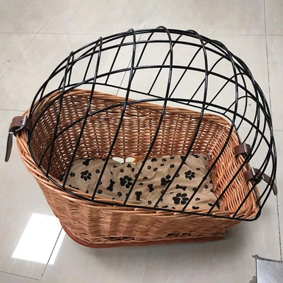 £82.38 • Buy Wicker Bike Basket Pets Carrier Front Handlebar Cycling Bicycle Cat Dog Seat